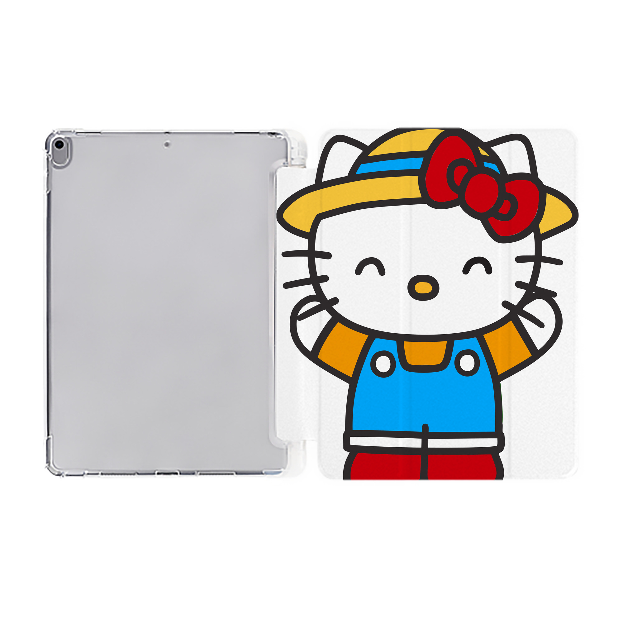 （画像用） Hello Kitty ハローキティ IPad ケース ペン収納付き 三つ折りスタンド PUレザー×シリコン 対応機種9.5/10.5/10.9インチ